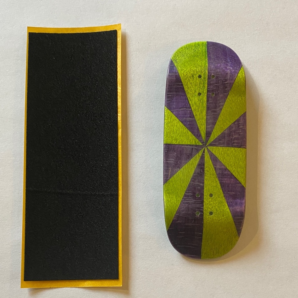 Green and Purple Fingerboard with Grip Tape